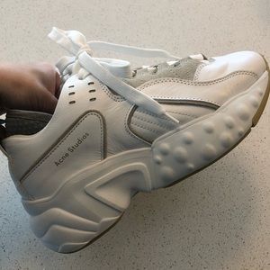 Acne Studios Manhattan Sneaker in White and Beige